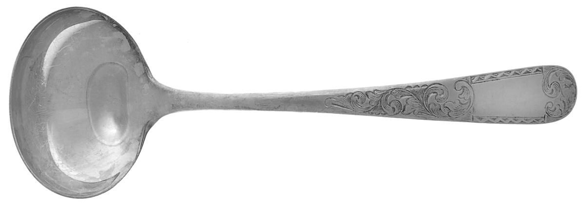 Plymouth-Engraved (Silverplate, 1980) Solid Gravy Ladle by Kirk Stieff-1