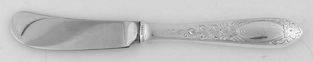 Primrose (Sterling, 1933) Butter Spreader Hollow Hdl-Paddle/Stainless Blade by Kirk Stieff-1
