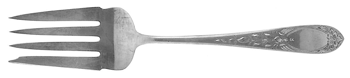 Primrose (Sterling, 1933) Medium Solid Cold Meat Serving Fork by Kirk Stieff-1