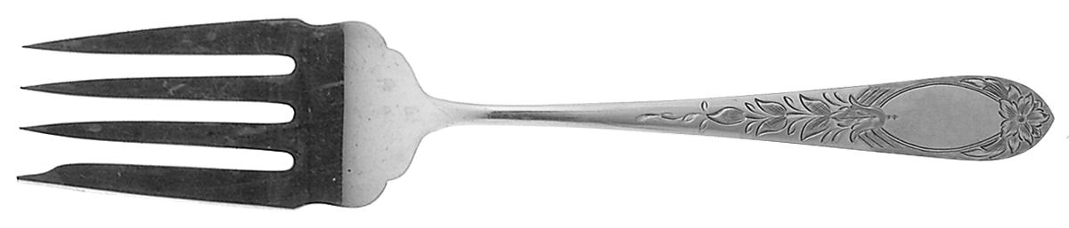 Primrose (Sterling, 1933) Small Solid Cold Meat Serving Fork by Kirk Stieff-1