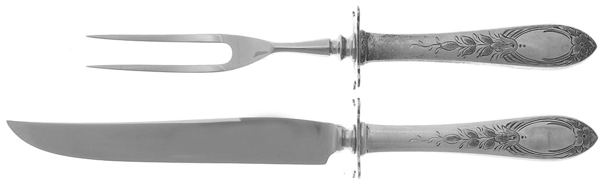 Primrose (Sterling, 1933) Small Stainless Blade 2-Piece Steak Carving Set by Kirk Stieff-1