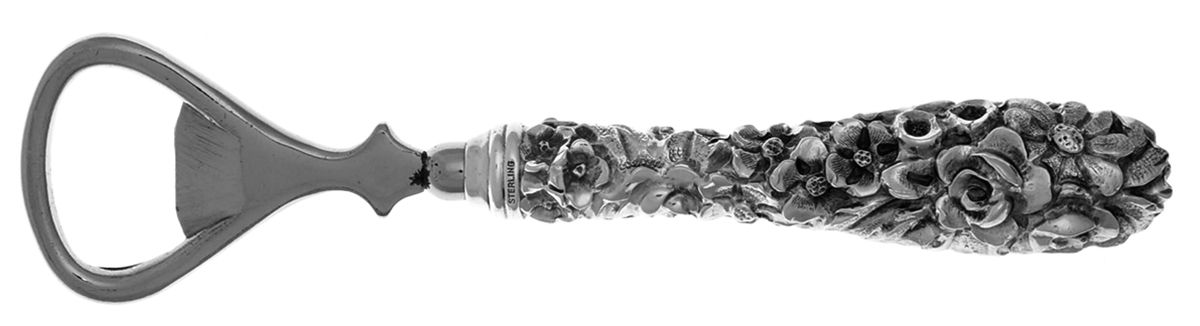 Princess-Hand Chased (Sterling, 1915) Bottle Opener with Stainless Bowl by Kirk Stieff-1