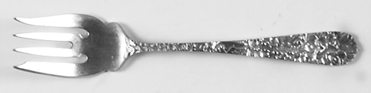 Princess-Hand Chased (Sterling, 1915) Individual Salad Fork by Kirk Stieff-1