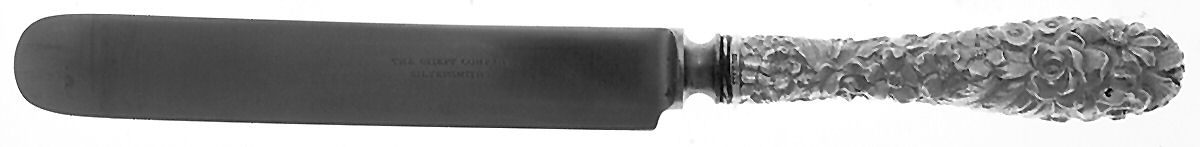 Princess-Hand Chased (Sterling, 1915) Blunt Hollow Knife with Bolster by Kirk Stieff-1