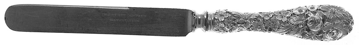 Princess-Hand Chased (Sterling, 1915) Youth/Tea Knife with Silverplate Blade by Kirk Stieff-1