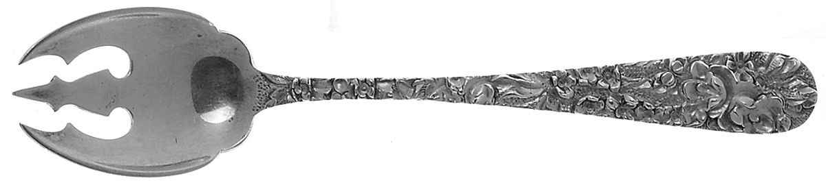 Princess-Hand Chased (Sterling, 1915) Ice Cream Fork by Kirk Stieff-1