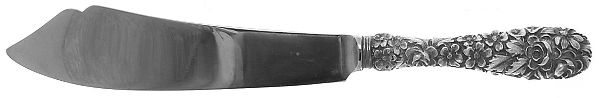 Princess-Hand Chased (Sterling, 1915) Cake Slicer with Stainless Blade by Kirk Stieff-1