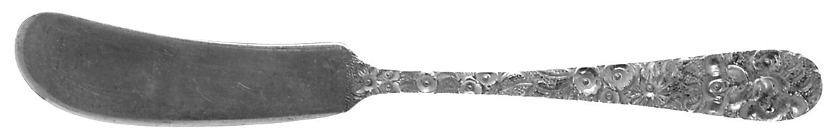Princess-Hand Chased (Sterling, 1915) Flat Handle Butter Spreader by Kirk Stieff-1