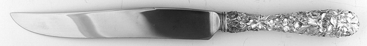 Princess-Hand Chased (Sterling, 1915) Small Steak Carving Knife with Stainless Blade by Kirk Stieff-1