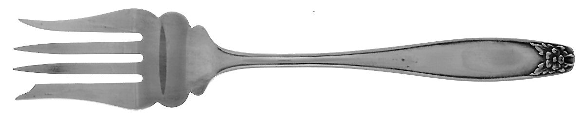 Puritan (Sterling, 1922) Large Solid Cold Meat Serving Fork by Kirk Stieff-1