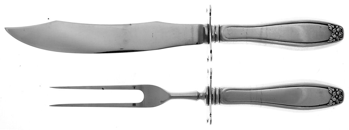Puritan (Sterling, 1922) Small Steak 2-Piece Carving Set w/Stainless Blade by Kirk Stieff-1
