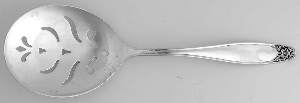Puritan (Sterling, 1922) Large Pierced Pea Serving Spoon by Kirk Stieff-1