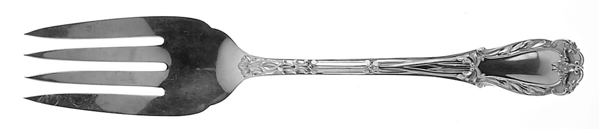 Quadrille (Sterling, 1950) Medium Solid Cold Meat Serving Fork by Kirk Stieff-1