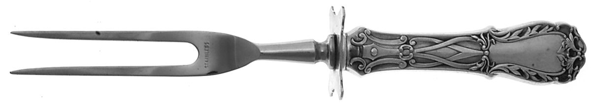 Quadrille (Sterling, 1950) Small Steak Carving Fork with Stainless Prongs by Kirk Stieff-1