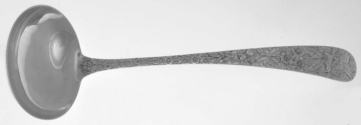 Repousse (Sterling, 1828) Solid Soup Ladle by Kirk Stieff-1