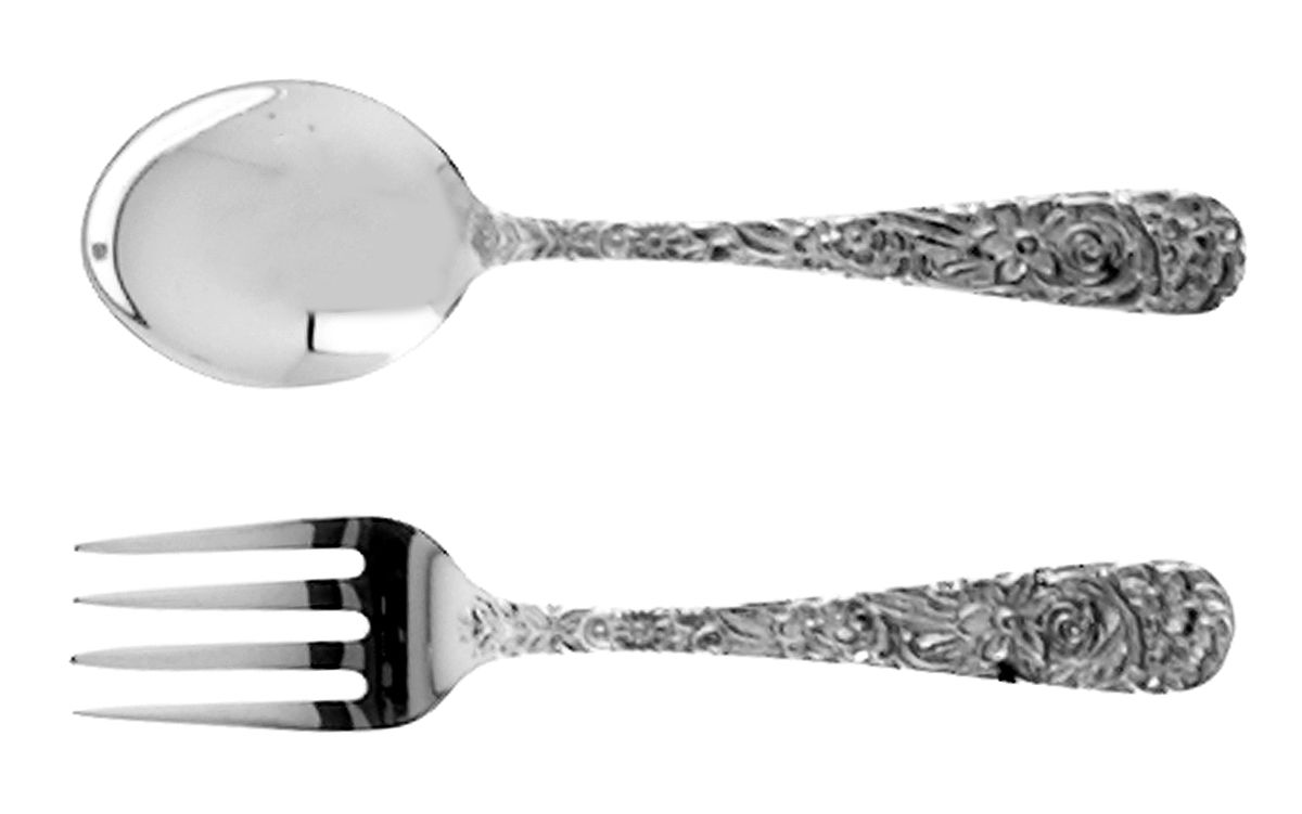 Repousse (Sterling, 1828) 2 Pc Baby Set (BF, BS) by Kirk Stieff-1