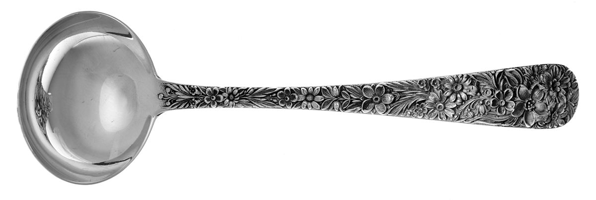 Repousse (Sterling, 1828) Solid Gravy Ladle by Kirk Stieff-1