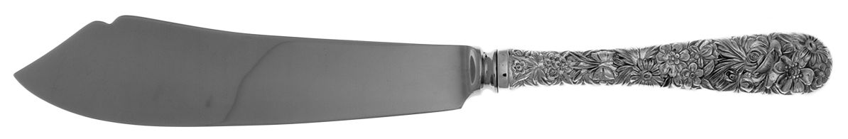 Repousse (Sterling, 1828) Cake Slicer with Stainless Blade by Kirk Stieff-1