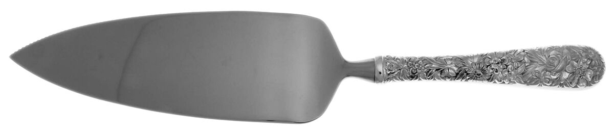 Repousse (Sterling, 1828) Pie Server with Serrated Stainless Blade HC by Kirk Stieff-1