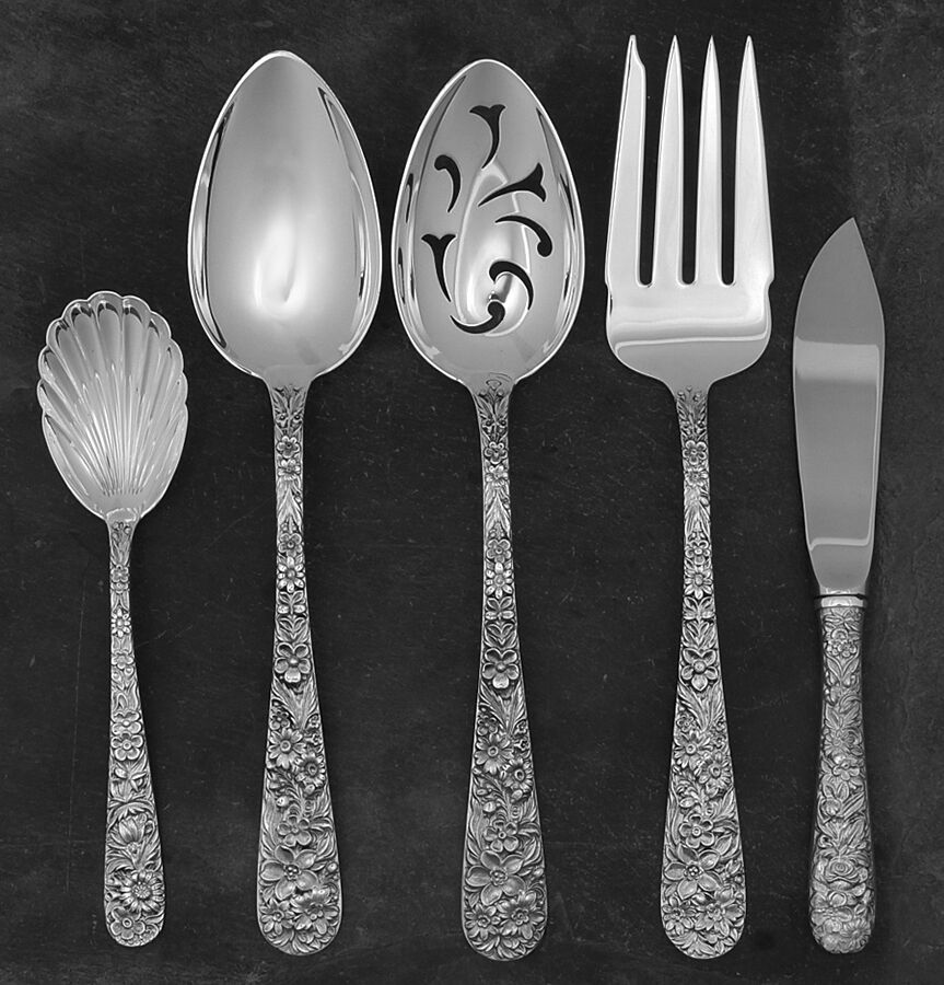 Repousse (Sterling, 1828) 5 Piece Hostess Set by Kirk Stieff-1