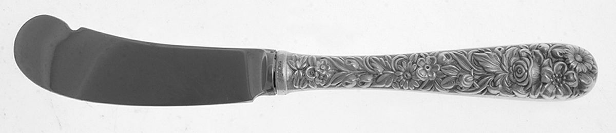 Repousse (Sterling, 1828) Butter Spreader Hollow Hdl-Paddle/Stainless Blade by Kirk Stieff-1