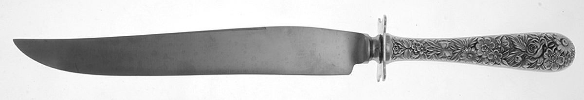 Repousse (Sterling, 1828) Large Stainless Blade Roast Carving Knife by Kirk Stieff-1