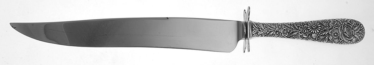 Repousse (Sterling, 1828) Large Stainless Blade Roast Carving Knife by Kirk Stieff-1