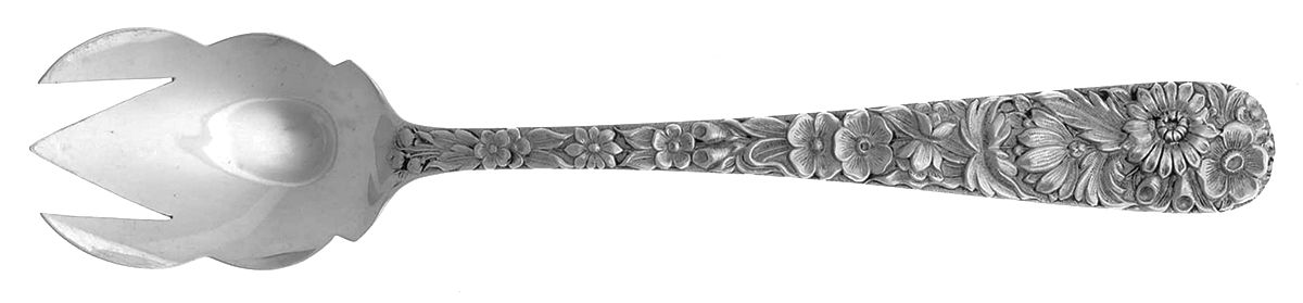 Repousse (Sterling, 1828) Ice Cream Fork by Kirk Stieff-1
