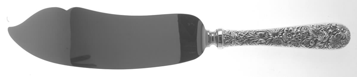 Repousse (Sterling, 1828) Ice Cream Serving Knife with Stainless Blade by Kirk Stieff-1
