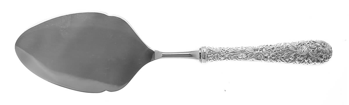 Repousse (Sterling, 1828) Pastry Server with Stainless Blade by Kirk Stieff-1