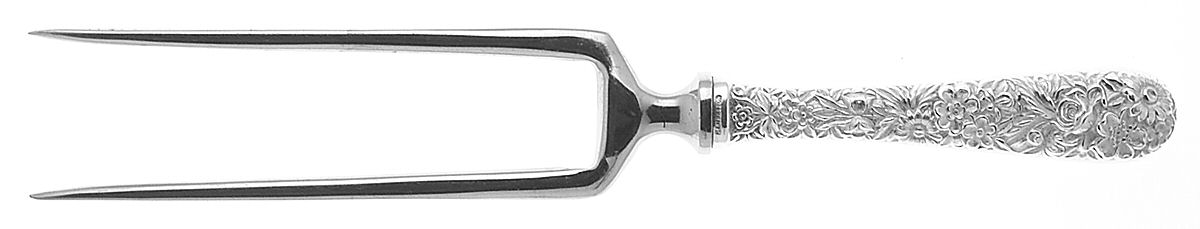 Repousse (Sterling, 1828) Small Joint/Roast Holder Fork by Kirk Stieff-1