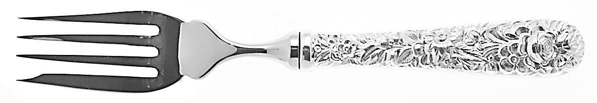 Repousse (Sterling, 1828) Individual Hollow Fish Fork, Stainless Tines by Kirk Stieff-1