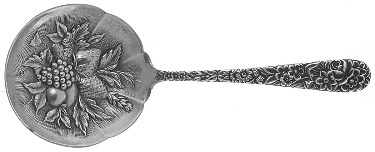 Repousse (Sterling, 1828) Solid Bon Bon Spoon by Kirk Stieff-1