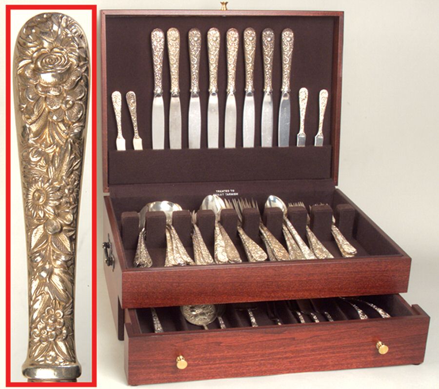 Repousse (Sterling, 1828) 74 Piece Set by Kirk Stieff-1