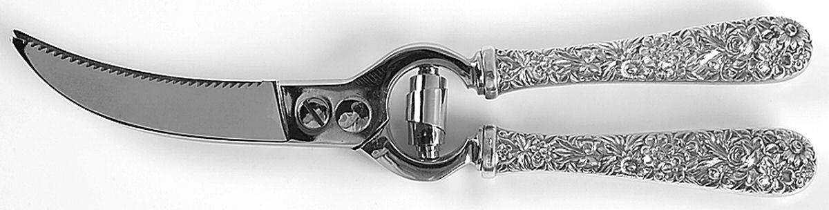 Repousse (Sterling, 1828) Poultry Shears with Stainless Blades by Kirk Stieff-1