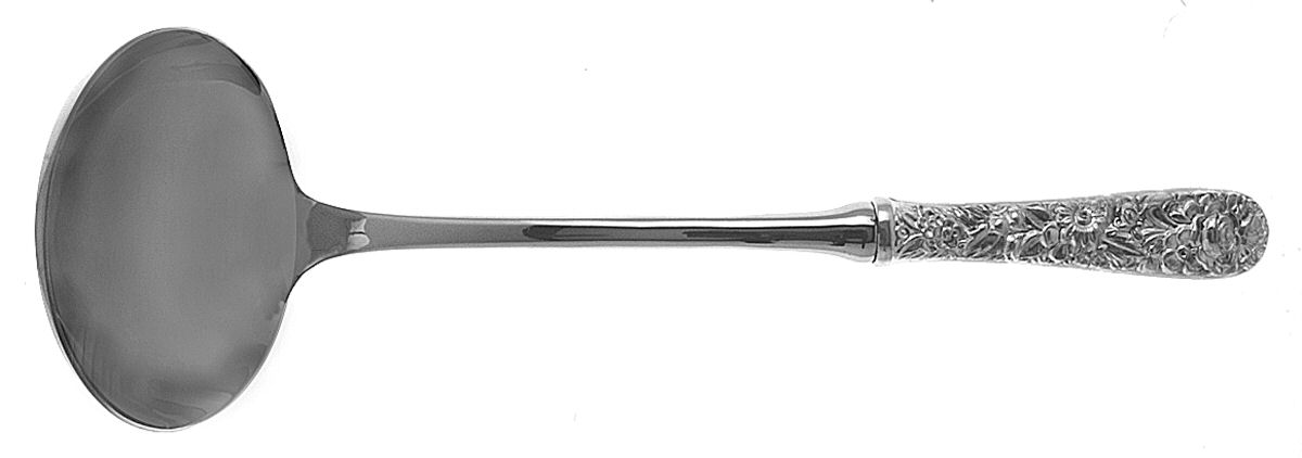 Repousse (Sterling, 1828) Soup Ladle with Stainless Bowl by Kirk Stieff-1