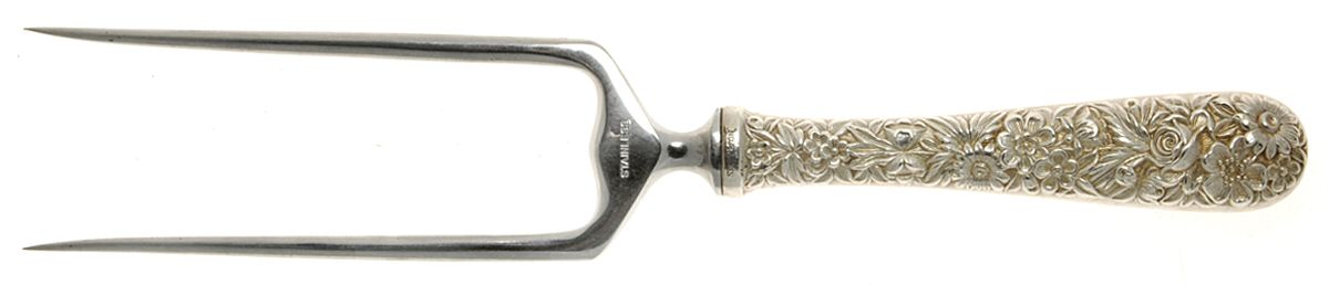 Repousse (Sterling, 1828) Small Joint Roast Holder Fork by Kirk Stieff-1