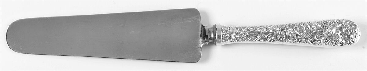 Repousse (Sterling, 1828) Cake Knife with Silverplate Blade by Kirk Stieff-1