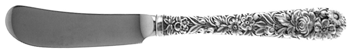 Repousse (Sterling, 1828) Butter Spreader Hollow Hdl-Paddle/Stainless Blade by Kirk Stieff-1