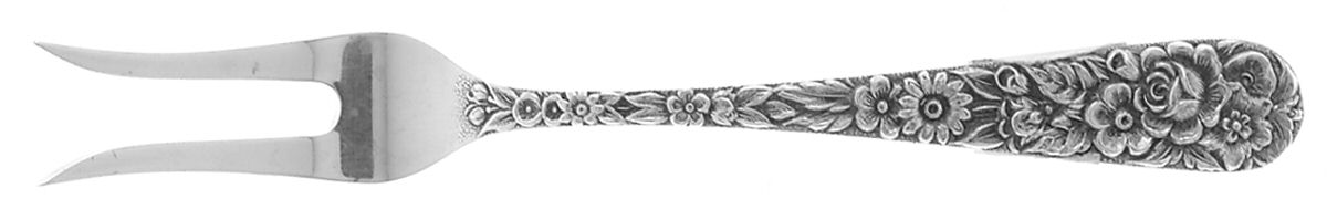 Repousse (Sterling, 1828) Lemon Fork by Kirk Stieff-1