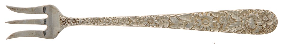 Repousse (Sterling, 1828) Cocktail/Seafood Fork by Kirk Stieff-1