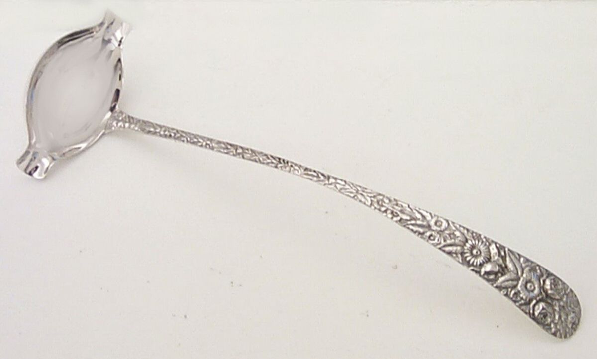 Repousse (Sterling, 1828) Punch Ladle Solid Piece by Kirk Stieff-1