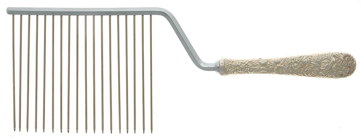 Repousse (Sterling, 1828) Cake Breaker with Silverplate Prongs by Kirk Stieff-1