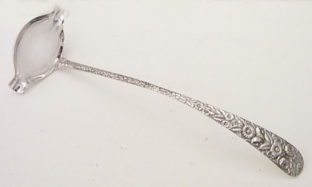 Repousse (Sterling, 1828) Punch Ladle Solid Piece by Kirk Stieff-1
