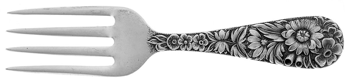 Repousse (Sterling, 1828) Small Baby Fork by Kirk Stieff-1