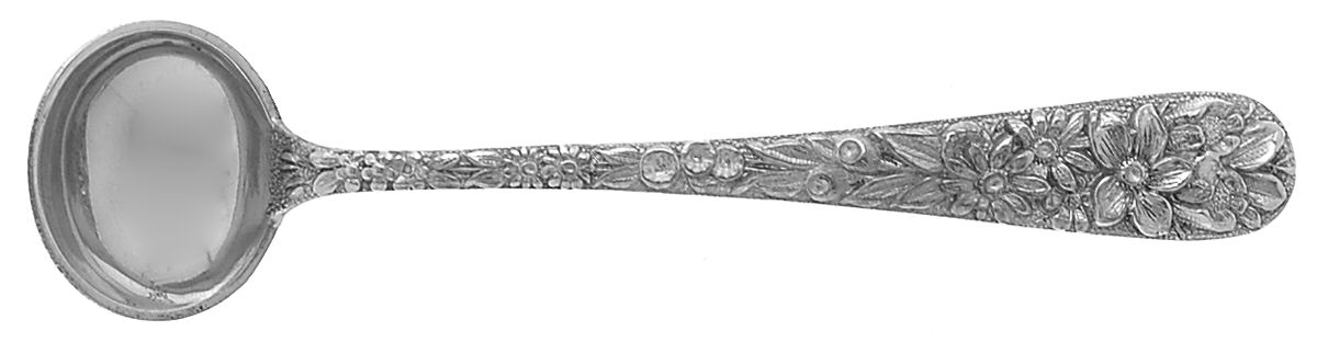 Repousse (Sterling, 1828) Master Salt Spoon by Kirk Stieff-1