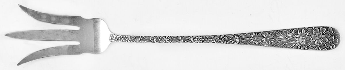 Repousse (Sterling, 1828) Large Lettuce Serving Fork by Kirk Stieff-1