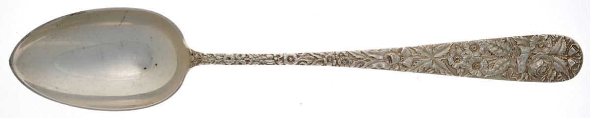 Repousse (Sterling, 1828) Dressing/Gravy/Platter Serving Spoon Solid by Kirk Stieff-1
