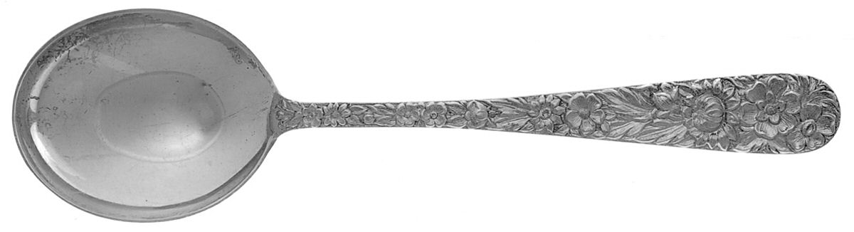 Repousse (Sterling, 1828) Round Bowl Soup Spoon (Cream Soup) by Kirk Stieff-1