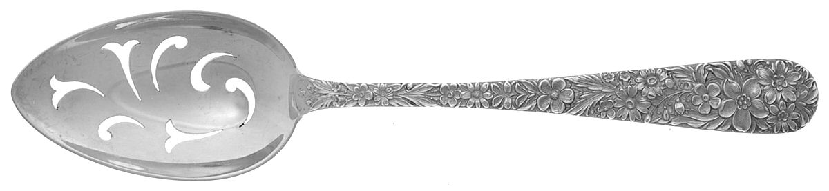 Repousse (Sterling, 1828) Pierced Tablespoon (Serving Spoon) by Kirk Stieff-1